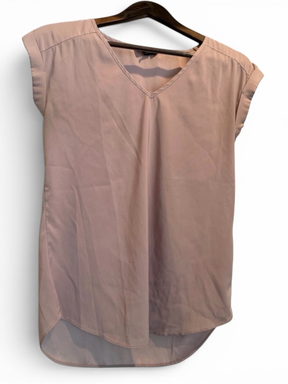 Express V-Neck Cap Sleeve Blouse - Dusty Mauve